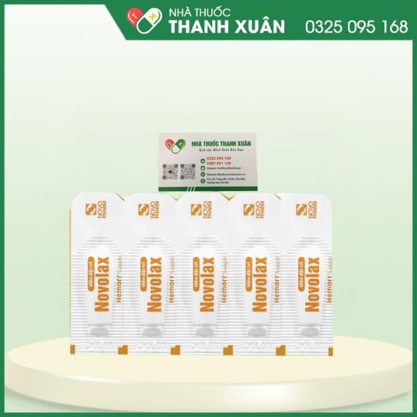 Viên đặt trĩ Novolax - Tăng sức bền thành mạch, làm co búi trĩ